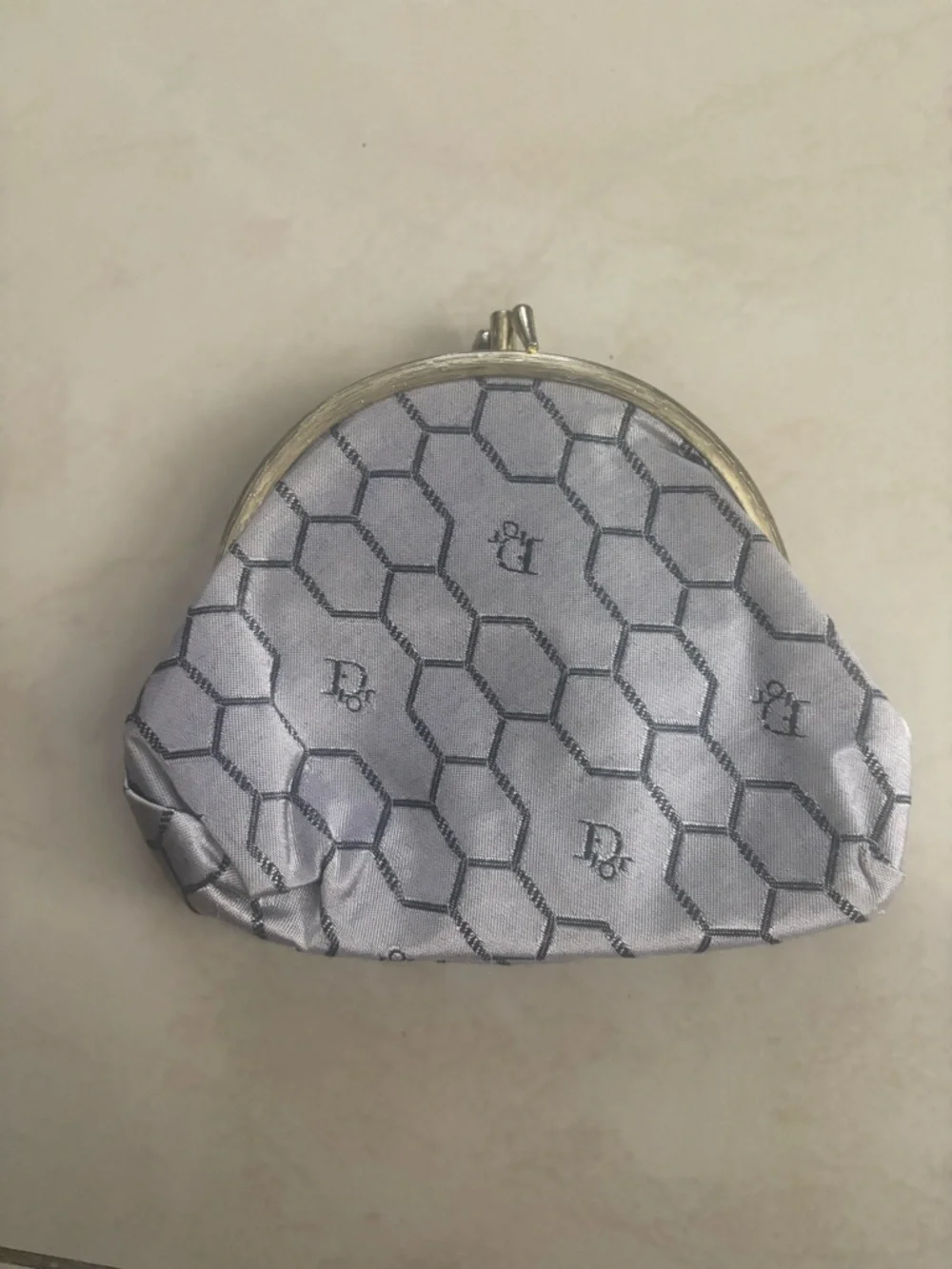 Christian Dior vintage Silver Monogram Coin Purse